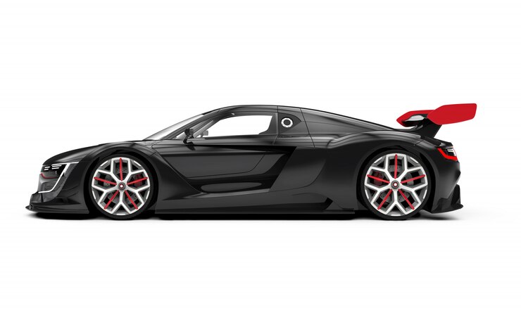 Foto carro esporte preto isolado no branco