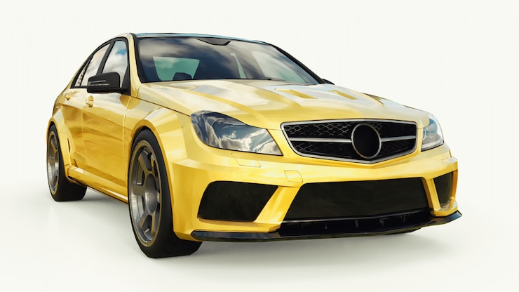 Foto carro esporte super rápido e dourado