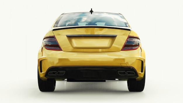 Carro esporte super rápido e dourado