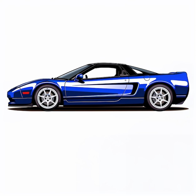 carro esportivo azul arafed com um fundo branco generativo ai