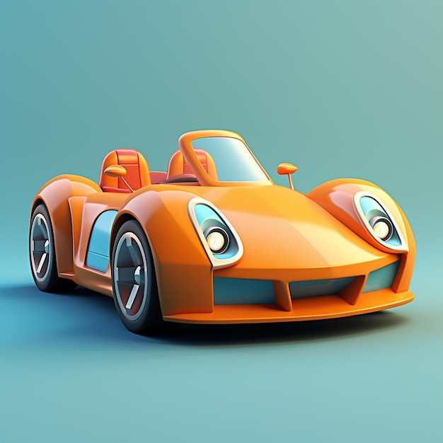 Carro esportivo de desenho animado 3d