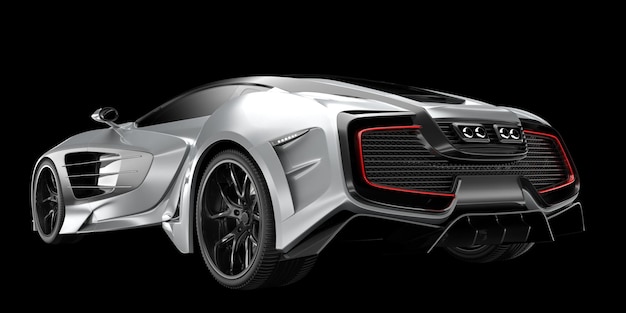 Carro esportivo isolado no fundo ilustração de renderização 3D
