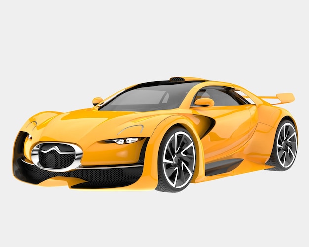 Carro esportivo isolado no fundo ilustração de renderização 3D