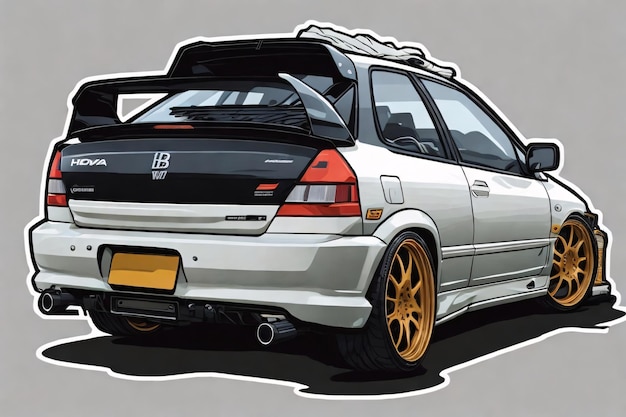 Carro Esportivo JDM Ilustração de Arte Vector