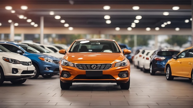 Carro estacionado no estacionamento ao ar livre Carro usado para venda e aluguer Serviço de seguro de automóvel