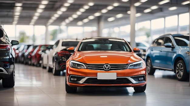 Carro estacionado no estacionamento ao ar livre Carro usado para venda e aluguer Serviço de seguro de automóvel