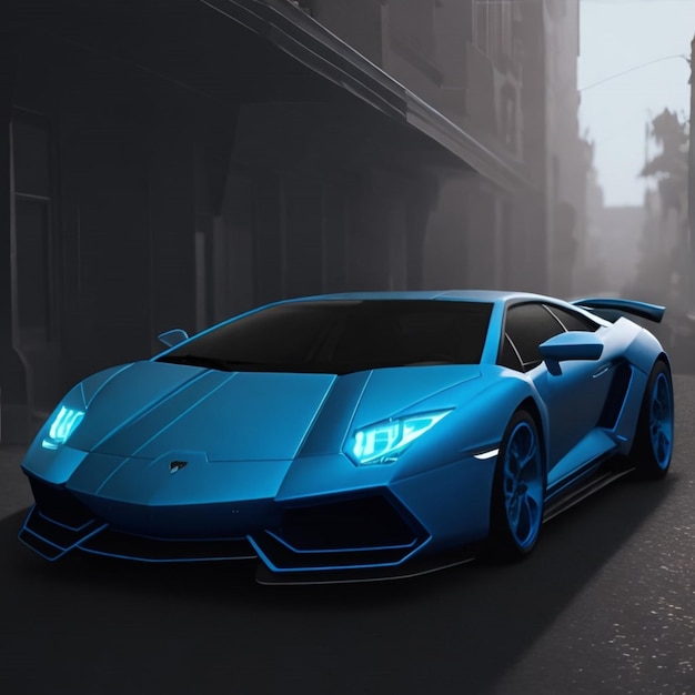 Foto carro lamborghini azul