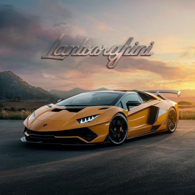 Carro Lamborghini em um lugar lindo