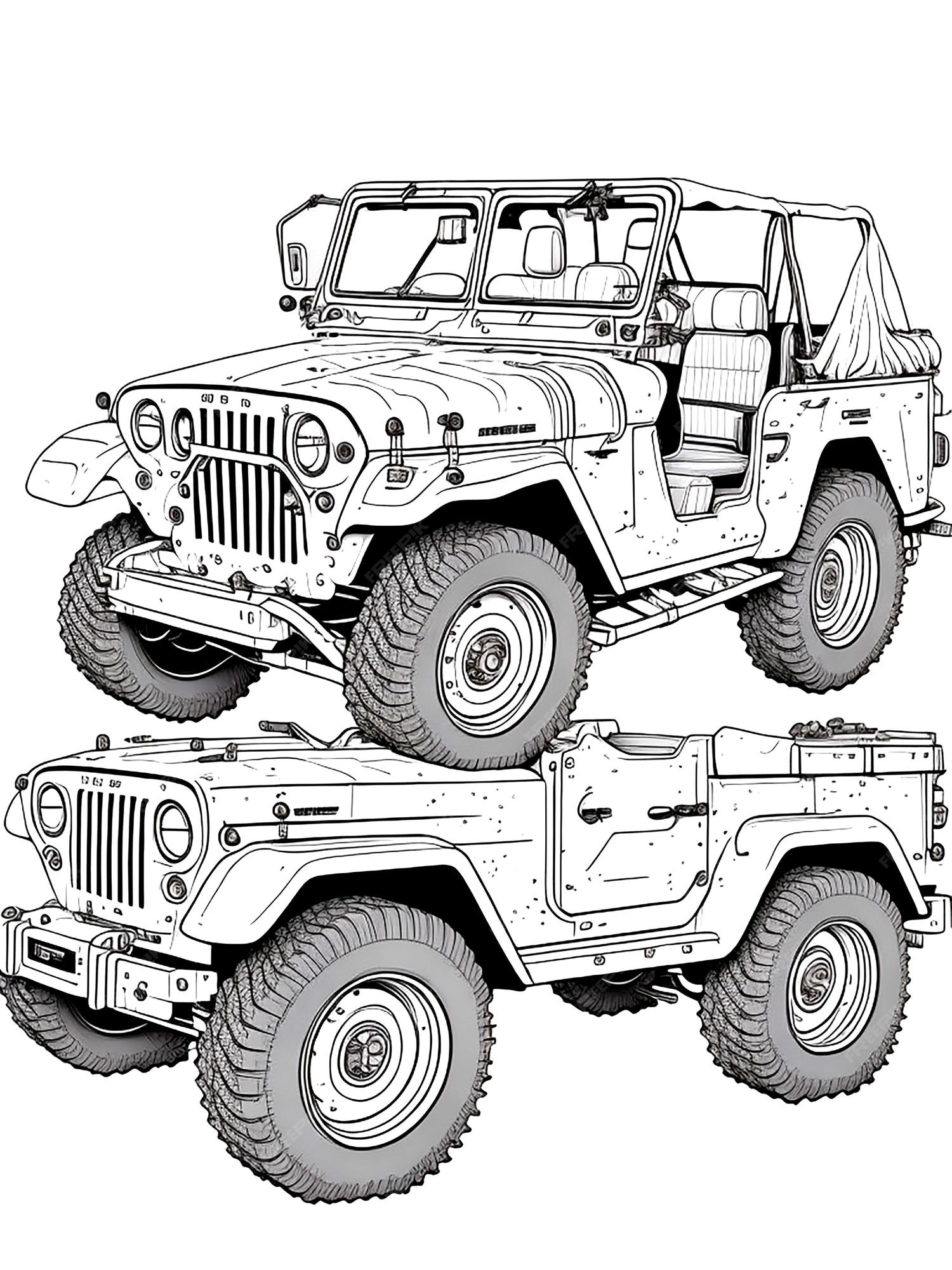 Desenhos para colorir de desenho de um carro de combate para