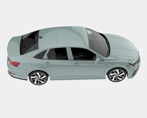 Carro moderno isolado na ilustração de renderização 3d de fundo