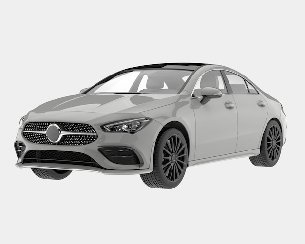 Carro moderno isolado na ilustração de renderização 3d de fundo