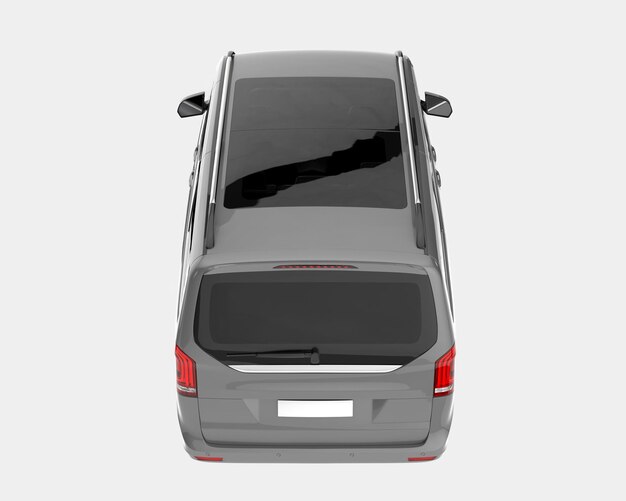 Carro moderno isolado na ilustração de renderização 3d de fundo