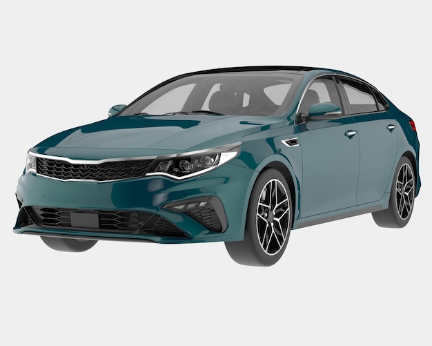 Carro moderno isolado na ilustração de renderização 3d de fundo