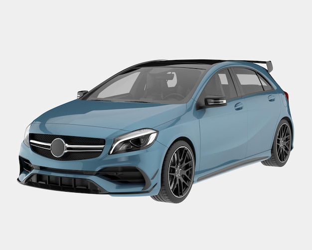 Carro moderno isolado na ilustração de renderização 3d de fundo