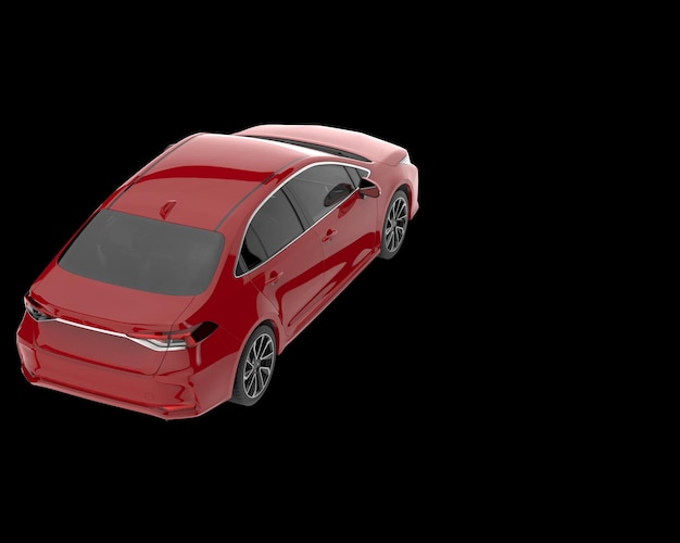 Carro moderno isolado na ilustração de renderização 3d de fundo