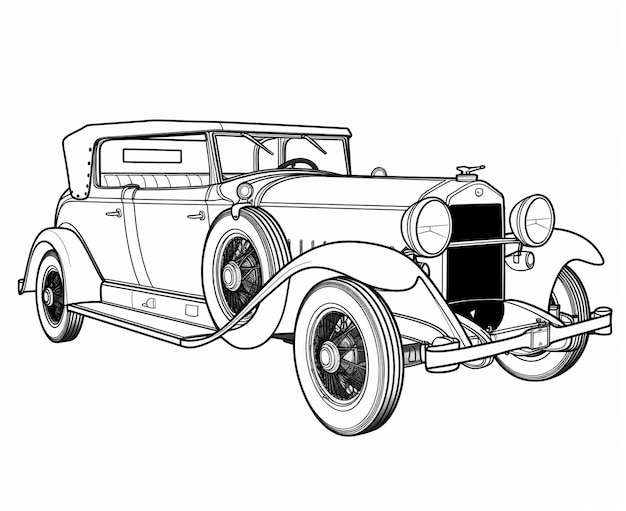 Fundo Desenho De Um Velho Carro Clássico Para Colorir Fundo, Imagens Para Colorir  Carros, Carro, Powerpoint Do Carro Imagem de plano de fundo para download  gratuito