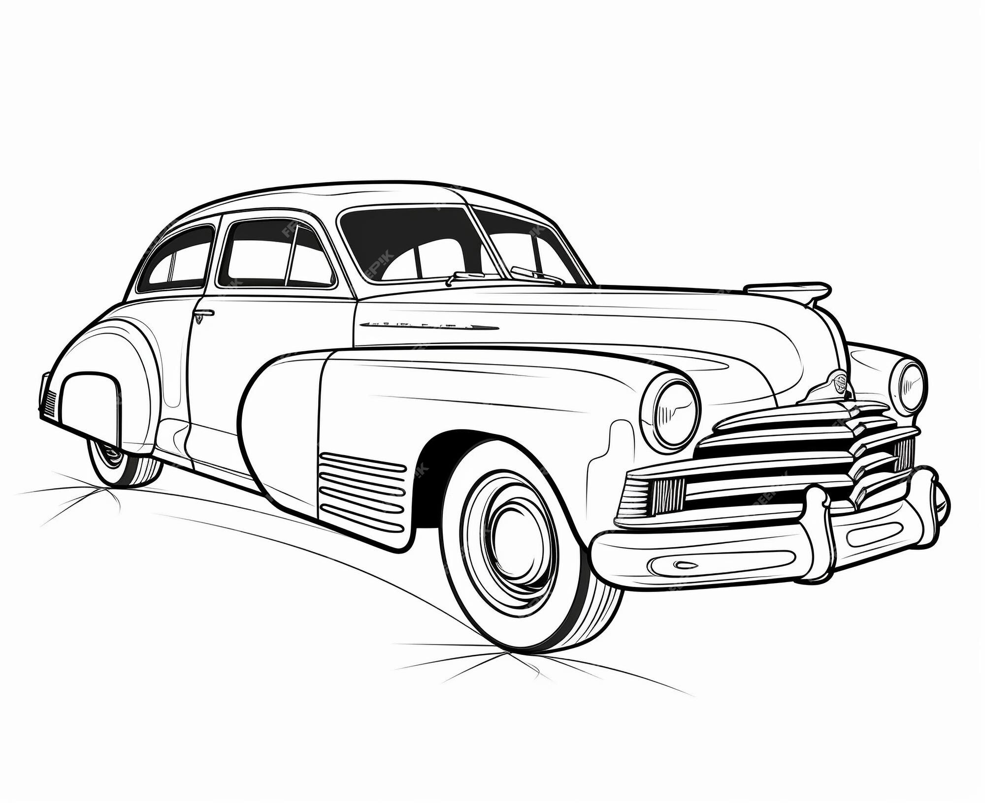 Fundo Desenho De Um Velho Carro Clássico Para Colorir Fundo, Imagens Para Colorir  Carros, Carro, Powerpoint Do Carro Imagem de plano de fundo para download  gratuito