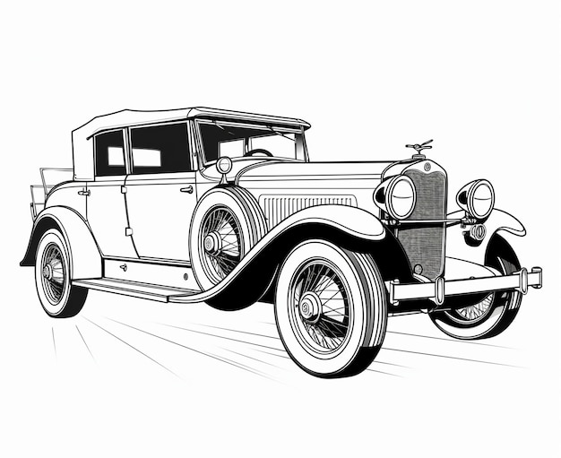 Fundo Desenho De Um Velho Carro Clássico Para Colorir Fundo, Imagens Para Colorir  Carros, Carro, Powerpoint Do Carro Imagem de plano de fundo para download  gratuito