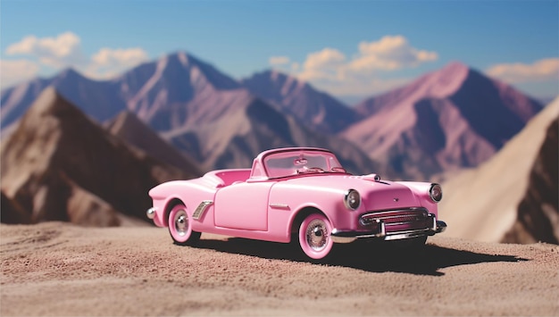 un carro rosa de juguete