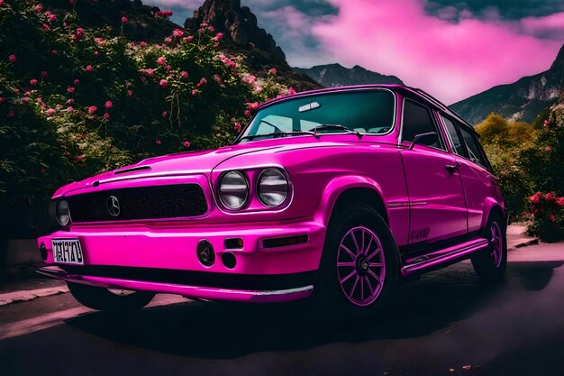 Foto carro rosa