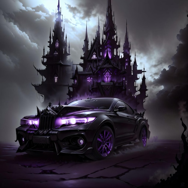 carro roxo gótico