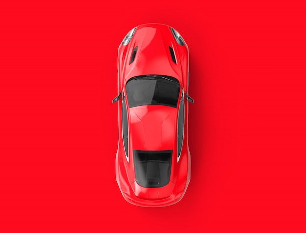 Carro sem marca genérico vermelho em uma parede vermelha