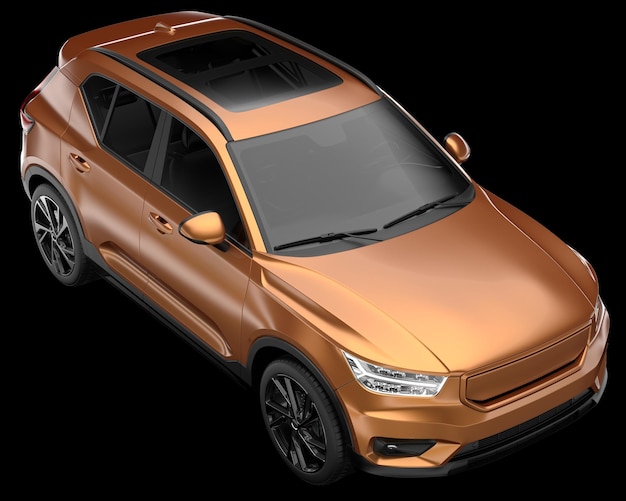 Carro SUV realista isolado na ilustração de renderização 3d de fundo