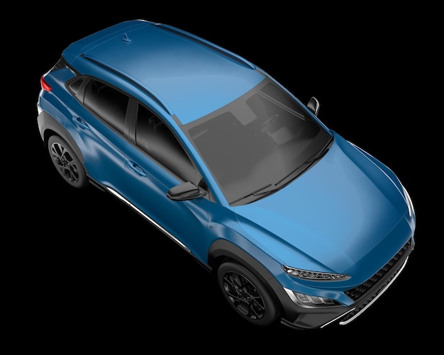 Carro SUV realista isolado na ilustração de renderização 3d de fundo