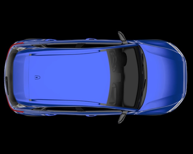 Carro SUV realista isolado na ilustração de renderização 3d de fundo