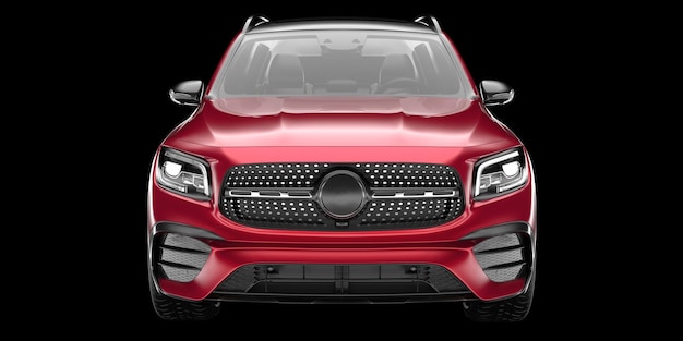 Carro SUV realista isolado na ilustração de renderização 3d de fundo