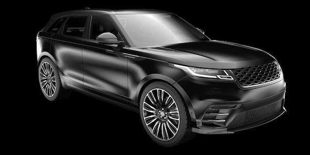 Carro SUV realista isolado na ilustração de renderização 3d de fundo