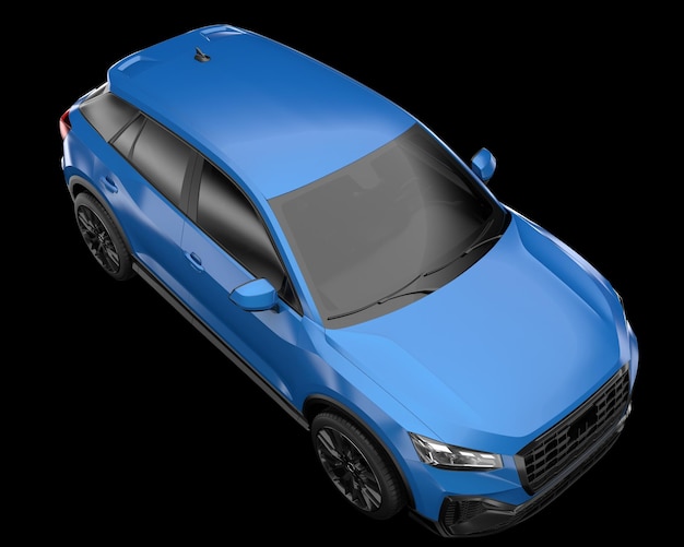 Foto carro suv realista isolado na ilustração de renderização 3d de fundo