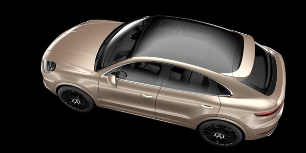 Carro SUV realista isolado na ilustração de renderização 3d de fundo