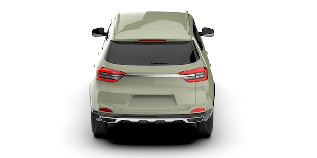 Carro SUV realista isolado na ilustração de renderização 3d de fundo