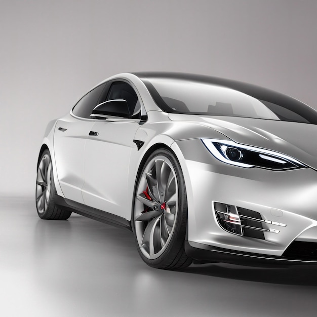 Carro Tesla isolado em fundo branco