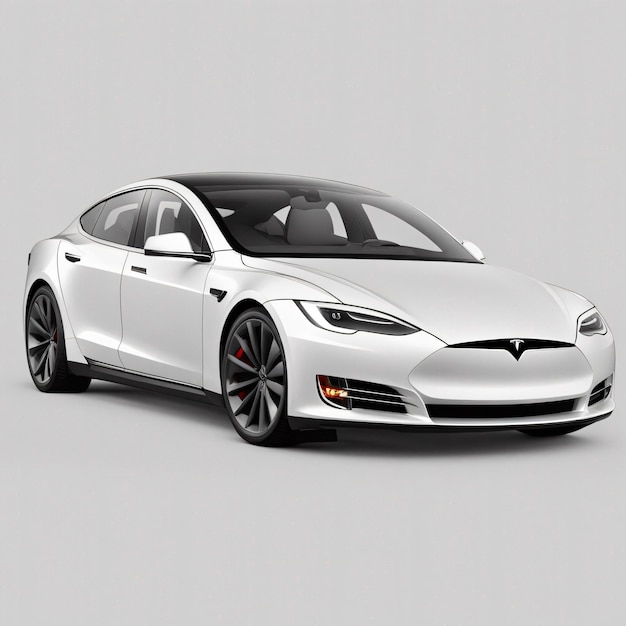 Carro Tesla isolado em fundo branco