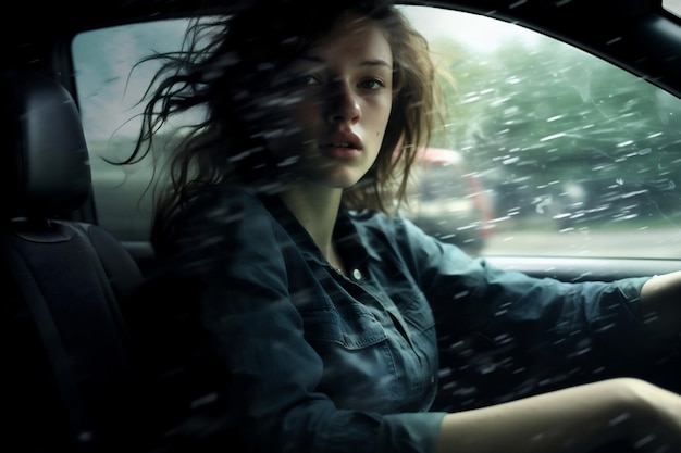 Carro transporte mulheres jovens enfrentam adulto veículo feminino beleza pessoa de condução motorista caucasiano