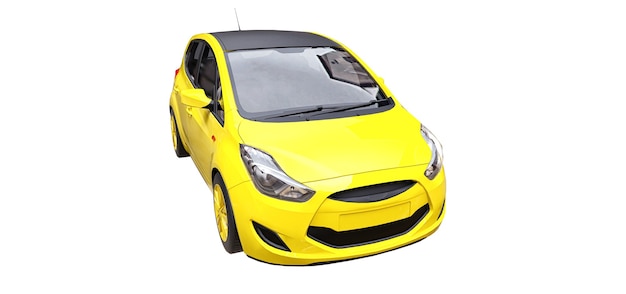 Carro urbano amarelo com superfície em branco para seu design criativo