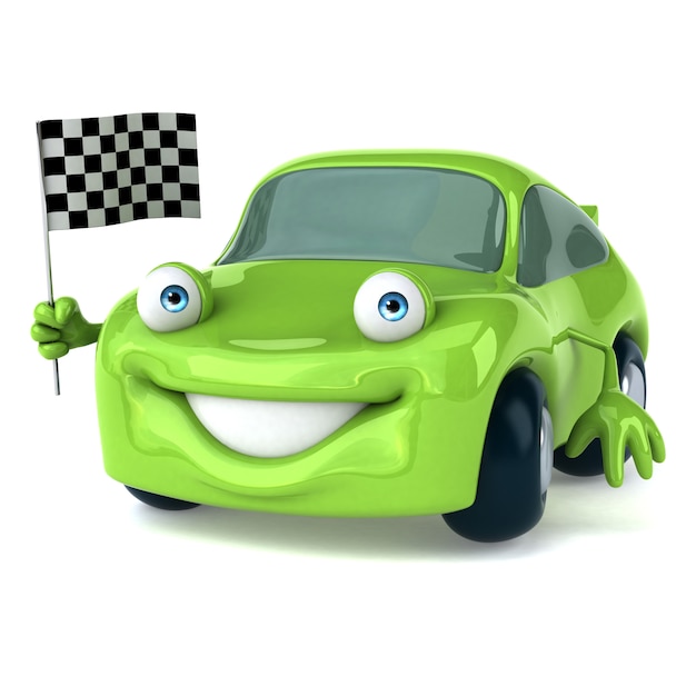 Carro verde - ilustração 3D