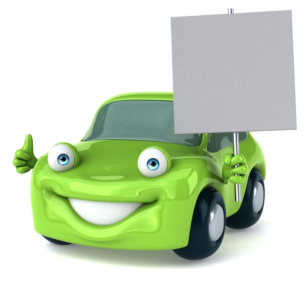 Foto carro verde - ilustração 3d