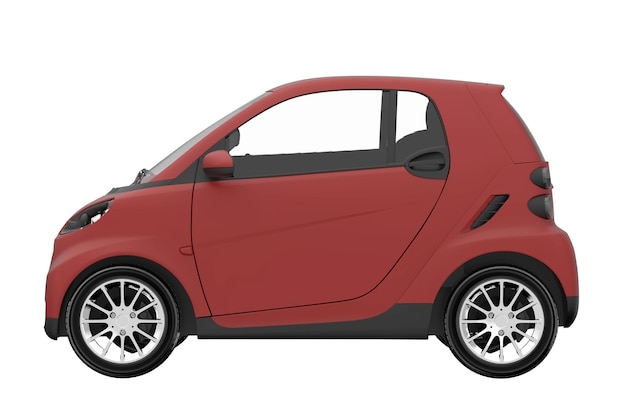 Carro vermelho isolado veículo ilustração 3d renderizando textura