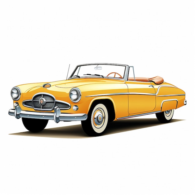 carro vintage com fundo branco