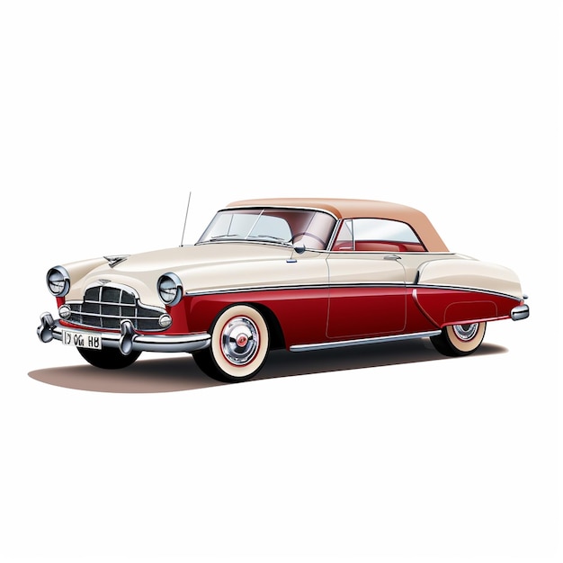 carro vintage com fundo branco
