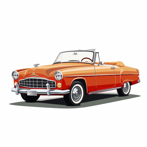 carro vintage com fundo branco