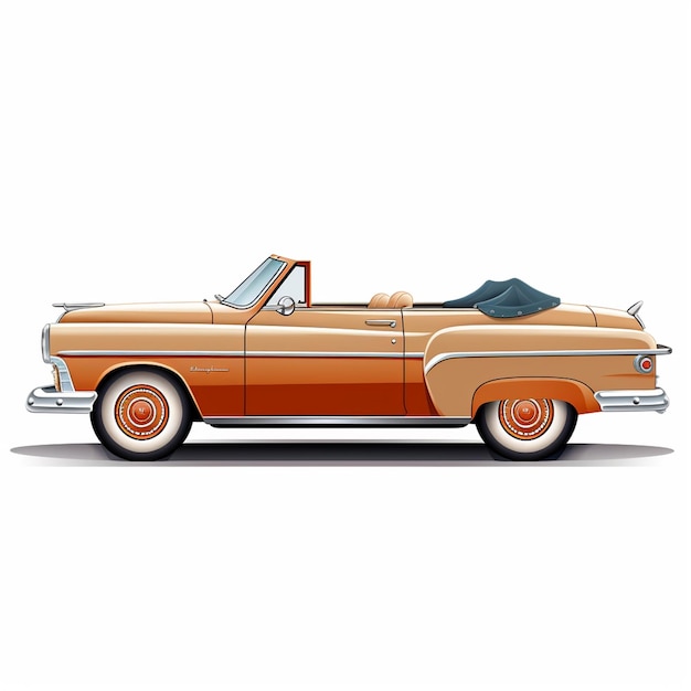 carro vintage com fundo branco