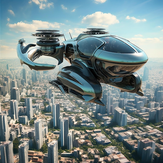 Carro voador futurista