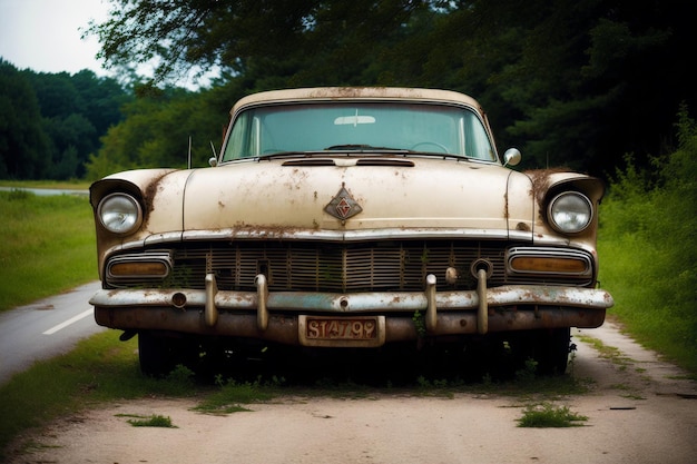 Carros abandonados Relíquias esquecidas Capturando a beleza de carros abandonados IA generativa