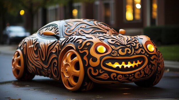 carros de abóbora uma aventura extravagante de passeio de halloween