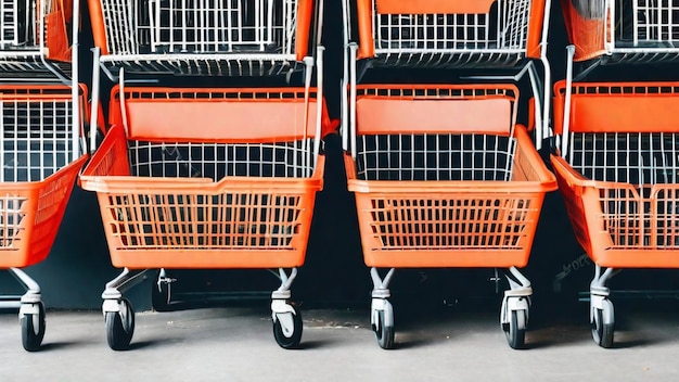 Foto carros de compras vazios deixados para trás