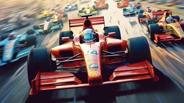 Foto carros de corrida de fórmula 1 inteligência artificial gerativa
